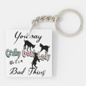 Fun Goat Lovers Crazy Goat Lady Sleutelhanger (Achterkant)