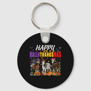 Fun Goats Mummy Pilgrim Santa Kostuum Happy Hallot Sleutelhanger