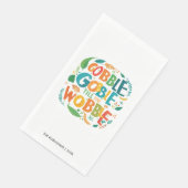 Fun Gobble Kleurrijke Thanksgiving Herfst Typograf Servet (Hoek)