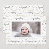 Fun Gold Black kerstversieringen Eenvoudig wit Feestdagenkaart (Voorkant / Achterkant)