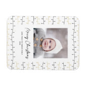 Fun Gold Black kerstversieringen Eenvoudig wit Magneet (Horizontaal)