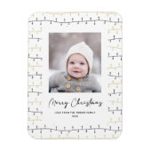 Fun Gold Black kerstversieringen Eenvoudig wit Magneet (Verticaal)