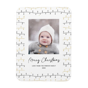 Fun Gold Black kerstversieringen Eenvoudig wit Magneet