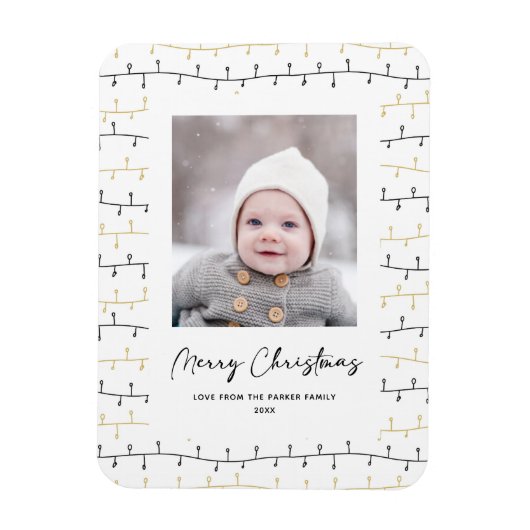 Fun Gold Black kerstversieringen Eenvoudig wit Magneet (Verticaal)