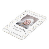 Fun Gold Black kerstversieringen Eenvoudig wit Magneet (Linkerzijde)