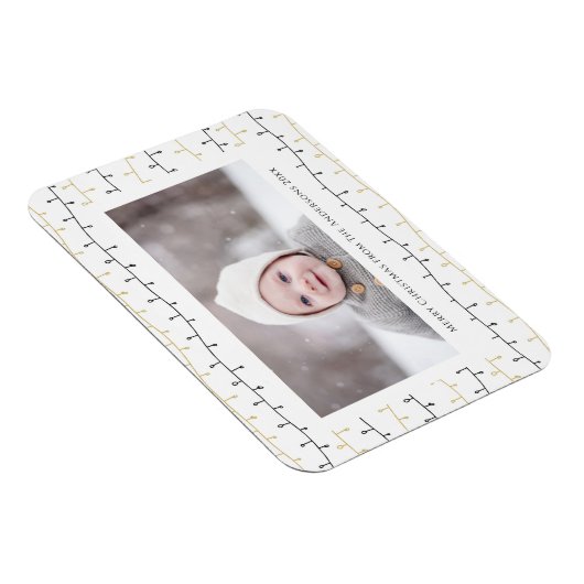 Fun Gold Black kerstversieringen Eenvoudig wit Magneet (Rechterzijde)