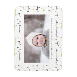 Fun Gold Black kerstversieringen Eenvoudig wit Magneet