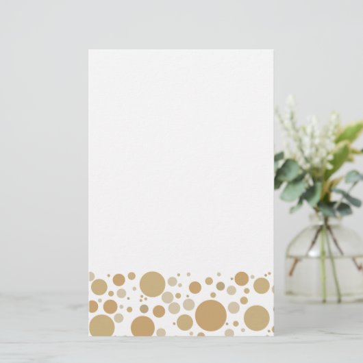 Fun Gold Champagne Bubbles Pattern Briefpapier (Staand voorkant)