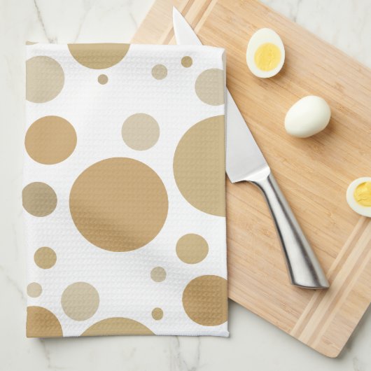 Fun Gold Champagne Bubbles Pattern Theedoek (Quarter Fold)