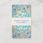 Fun Gold Circles & Colorful Confetti Pattern Visitekaartje (Voorkant)