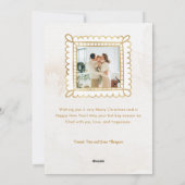 Fun Gold Doodle Frame Peace on Earth 3-Photo Feestdagenkaart (Achterkant)