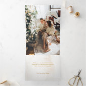 Fun Gold Doodle Lijst Peace on Earth 3-Foto Drieluik Wenskaart (Binnen)