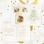 Fun Gold Doodle Lijst Peace on Earth 3-Foto Folie Feestdagen Briefkaart