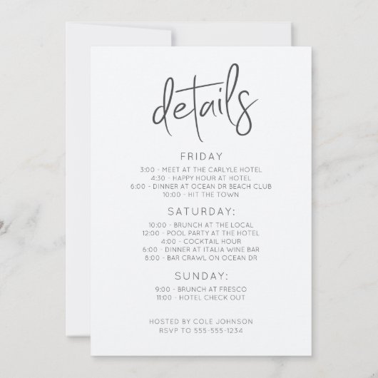 Fun Gold en Black Sparkle Bachelor Party Kaart (Achterkant)