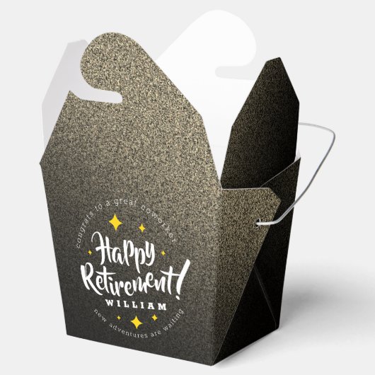 Fun Gold Glitter Stars Retirement New Adventures Bedankdoosjes (Geopend)