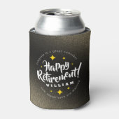 Fun Gold Glitter Stars Retirement New Adventures Blikjeskoeler (Blikje Voorkant)