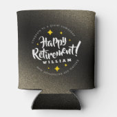 Fun Gold Glitter Stars Retirement New Adventures Blikjeskoeler (Achterkant)