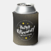 Fun Gold Glitter Stars Retirement New Adventures Blikjeskoeler (Blikje Achterkant)