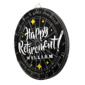 Fun Gold Glitter Stars Retirement New Adventures Dartbord (Voorkant Rechts)