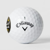 Fun Gold Glitter Stars Retirement New Adventures Golfballen (Logo)
