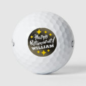 Fun Gold Glitter Stars Retirement New Adventures Golfballen (Voorkant)