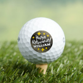 Fun Gold Glitter Stars Retirement New Adventures Golfballen