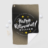 Fun Gold Glitter Stars Retirement New Adventures Golfhanddoek (Insitu)