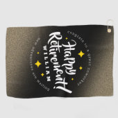 Fun Gold Glitter Stars Retirement New Adventures Golfhanddoek (Horizontaal)