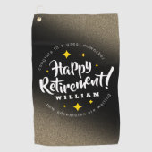 Fun Gold Glitter Stars Retirement New Adventures Golfhanddoek (Voorkant)