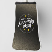 Fun Gold Glitter Stars Retirement New Adventures Golfheadcover (Draai 90)