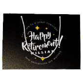 Fun Gold Glitter Stars Retirement New Adventures Groot Cadeauzakje (Achterkant)