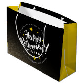 Fun Gold Glitter Stars Retirement New Adventures Groot Cadeauzakje (Achterkant Gekanteld)