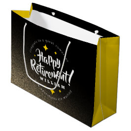 Fun Gold Glitter Stars Retirement New Adventures Groot Cadeauzakje