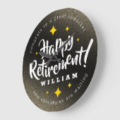 Fun Gold Glitter Stars Retirement New Adventures Grote Klok (Hoek)