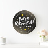 Fun Gold Glitter Stars Retirement New Adventures Grote Klok (Huis)