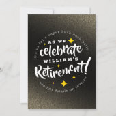 Fun Gold Glitter Stars Retirement New Adventures Kaart (Voorkant)