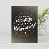 Fun Gold Glitter Stars Retirement New Adventures Kaart (Staand voorkant)