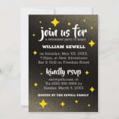 Fun Gold Glitter Stars Retirement New Adventures Kaart (Achterkant)