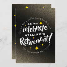 Fun Gold Glitter Stars Retirement New Adventures