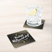 Fun Gold Glitter Stars Retirement New Adventures Kartonnen Onderzetters (Insitu)