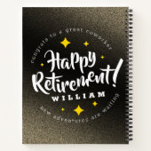 Fun Gold Glitter Stars Retirement New Adventures Notitieboek (Achterkant)