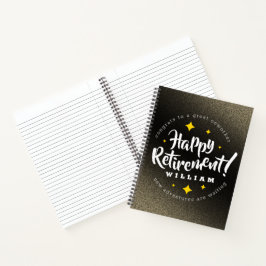 Fun Gold Glitter Stars Retirement New Adventures Notitieboek