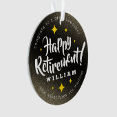 Fun Gold Glitter Stars Retirement New Adventures Ornament (voorkant)