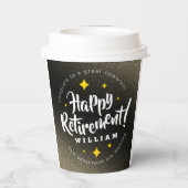 Fun Gold Glitter Stars Retirement New Adventures Papieren Bekers (Achterkant)