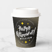 Fun Gold Glitter Stars Retirement New Adventures Papieren Bekers (Voorkant)