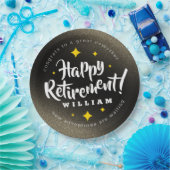 Fun Gold Glitter Stars Retirement New Adventures Papieren Bordje (Feest)