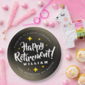 Fun Gold Glitter Stars Retirement New Adventures Papieren Bordje (Feest)