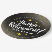 Fun Gold Glitter Stars Retirement New Adventures Papieren Bordje (Gekanteld)