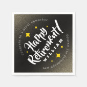 Fun Gold Glitter Stars Retirement New Adventures Servet (Voorkant)