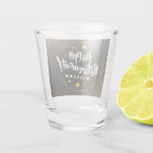 Fun Gold Glitter Stars Retirement New Adventures Shot Glas (Achterkant)